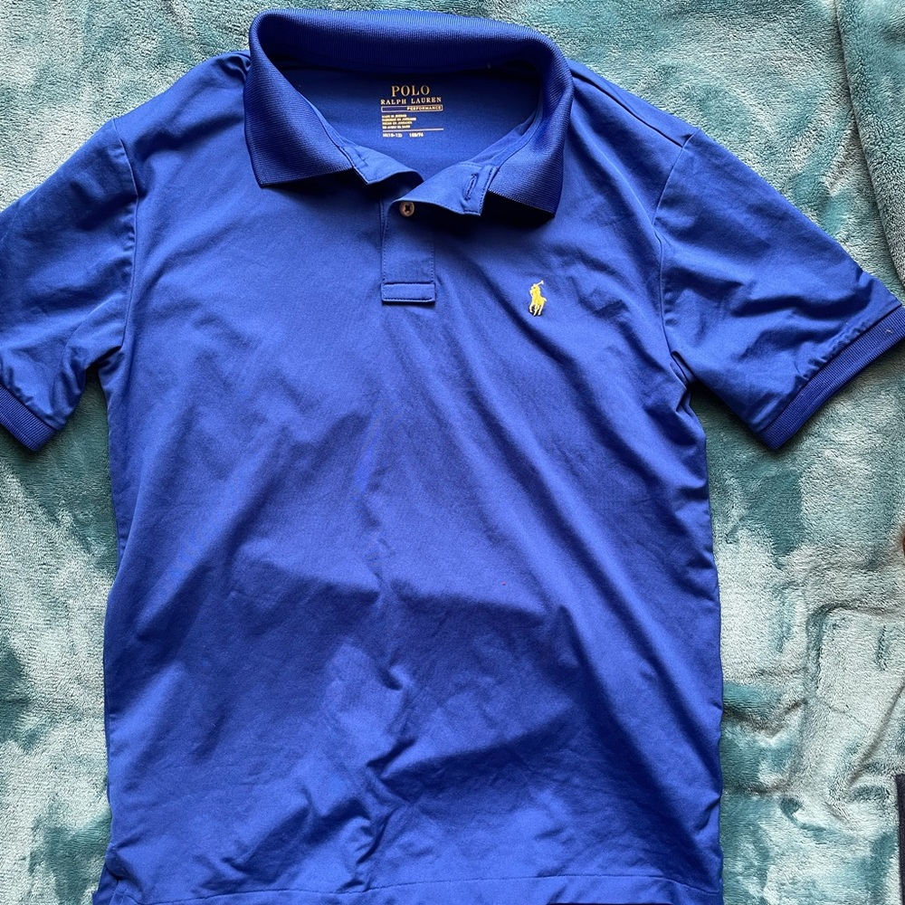 Boys blue performance Ralph Lauren polo shirt